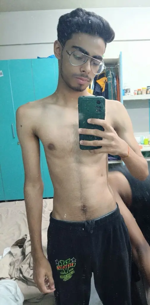 Abhinav before personal training at Bear Biceps Gym Vadodara